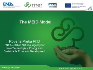 The MEID Model Rovena Preka Ph D ENEA
