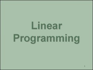 Objectives of linear programming Objectives of linear programming
