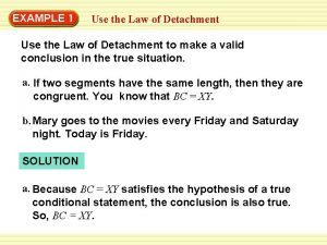 Examples of law of detachment