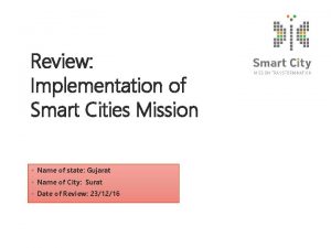 Review Implementation of Smart Cities Mission Click to