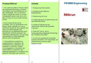 Prozess Milkrun Vorteile 1 Als Vorbild des MilkrunPrinzips