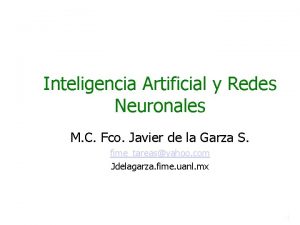 Inteligencia Artificial y Redes Neuronales M C Fco