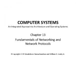 COMPUTER SYSTEMS An Integrated Approach to Architecture and