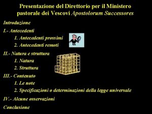 Presentazione del Direttorio per il Ministero pastorale dei
