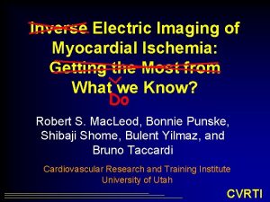 Inverse Electric Imaging of Myocardial Ischemia Getting the