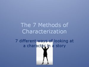 What are methods of characterization