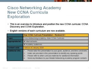 Cisco ccna exploration