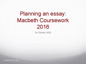 Macbeth coursework