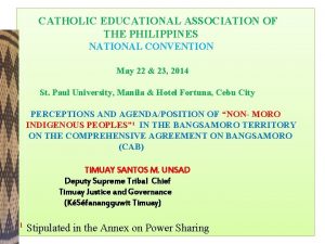 CATHOLIC EDUCATIONAL ASSOCIATION OF THE PHILIPPINES NATIONAL CONVENTION