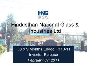 Hindusthan National Glass Industries Ltd Q 3 9