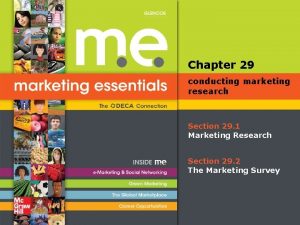 Chapter 29 conducting marketing research Section 29 1