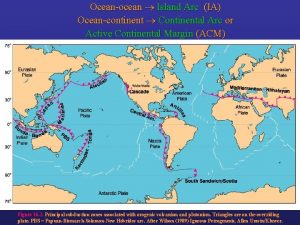 Oceanocean Island Arc IA Oceancontinent Continental Arc or