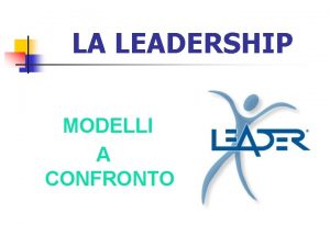 LA LEADERSHIP MODELLI A CONFRONTO INDICE Cos il