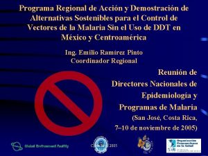 Programa Regional de Accin y Demostracin de Alternativas