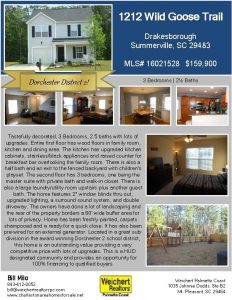 1212 Wild Goose Trail Drakesborough Summerville SC 29483