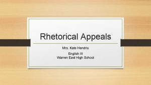 Kahoot rhetorical appeals