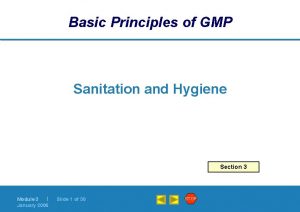 Gmp sanitation and hygiene