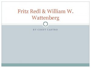 Redl and wattenberg