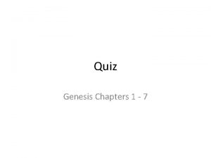 Questions from genesis chapter 1