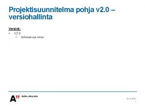 Projektisuunnitelma mallipohja