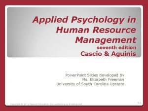 Applied psychology in human resource management