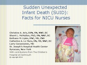 Sudden Unexpected Infant Death SUID Facts for NICU