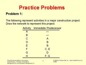 Which of the following represent an activity