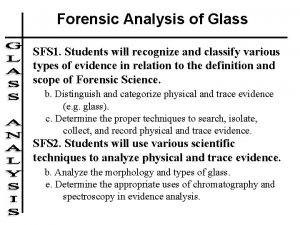 Glass analysis forensics