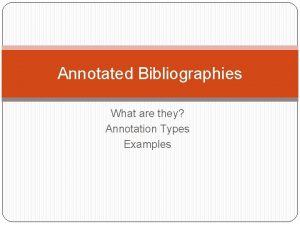 Annotation examples