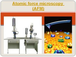 Atomic force microscopy AFM Introduction AFM merupakan peralatan