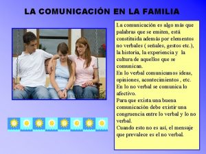 LA COMUNICACIN EN LA FAMILIA La comunicacin es