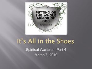 Its All in the Shoes Spiritual Warfare Part