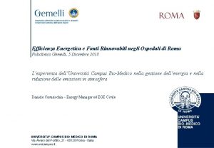 Efficienza Energetica e Fonti Rinnovabili negli Ospedali di