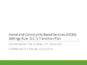Home and Community Based Services HCBS Settings Rule