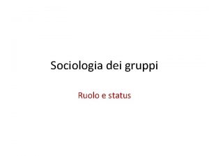 Status in sociologia