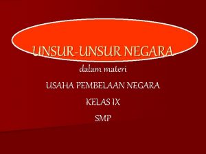 UNSURUNSUR NEGARA dalam materi USAHA PEMBELAAN NEGARA KELAS