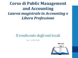 Corso di Public Management and Accounting Laurea magistrale