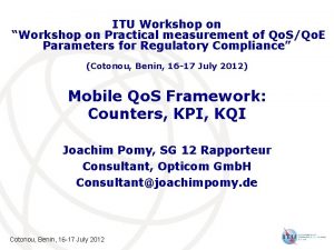 ITU Workshop on Workshop on Practical measurement of