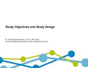 Study Objectives and Study Design Dr Abdel Moniem