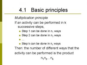 Principle of multiplication