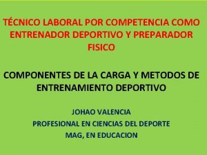 TCNICO LABORAL POR COMPETENCIA COMO ENTRENADOR DEPORTIVO Y