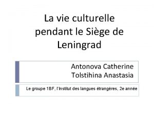 La vie culturelle pendant le Sige de Leningrad