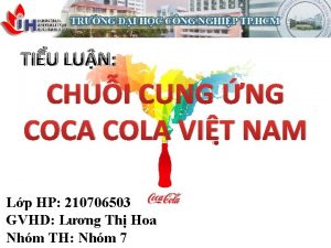 Quản lý hàng tồn kho của coca-cola