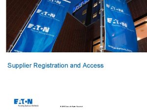 Eaton supplier portal Eaton supplier portal
