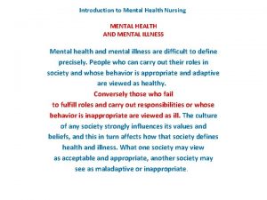 Conclusion of community mental health nursing