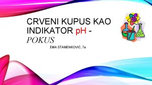 Crveni kupus kao indikator pokus