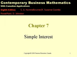 Contemporary Business Mathematics With Canadian Applications Eighth Edition