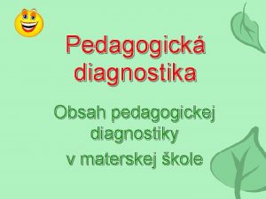 Pedagogická diagnostika v materskej škole