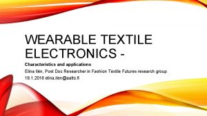 Textile electronics