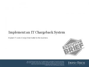 Chargeback model for it services